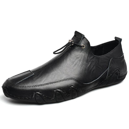 lovevop Stylish Men's Leather Shoes in British Style for Spring, Available in Plus Size