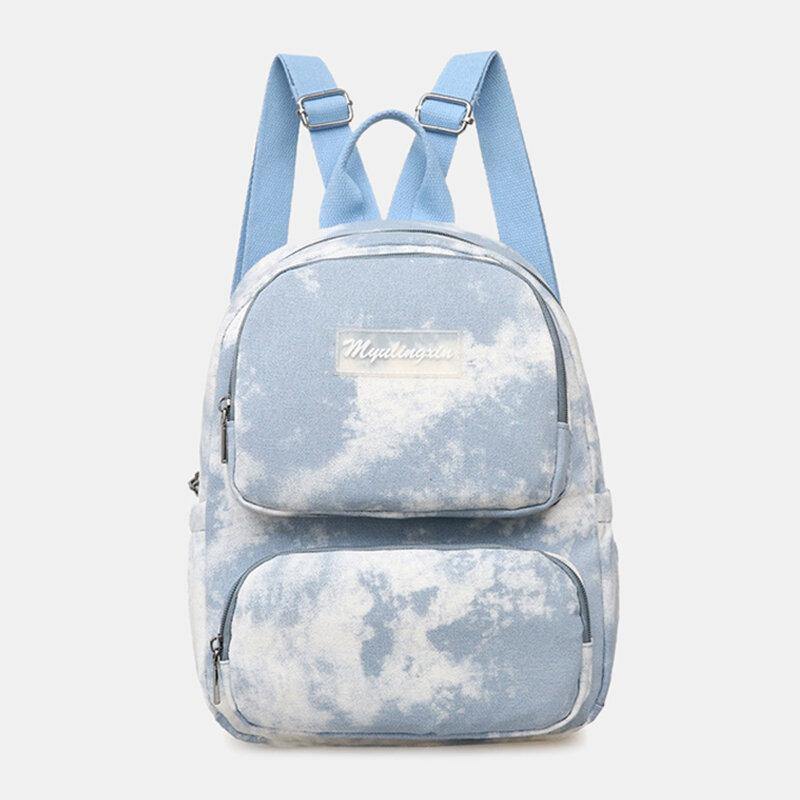 lovevop Women Oxford Anti theft Large Capacity Tie Dye Backpack Travel Bag