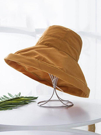 lovevop Simple 6 Colors Big Brim Sun Protection Fisherman Hat