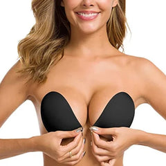 Self-adhesive invisible gathering of bras