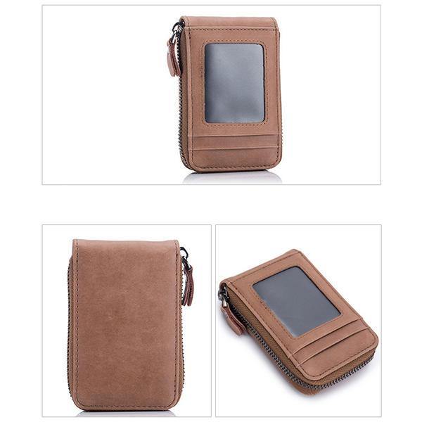 elvesmall RFID Blocking Wallet Men Women Cow Leather 12 Card Slots Card Holder Wallet