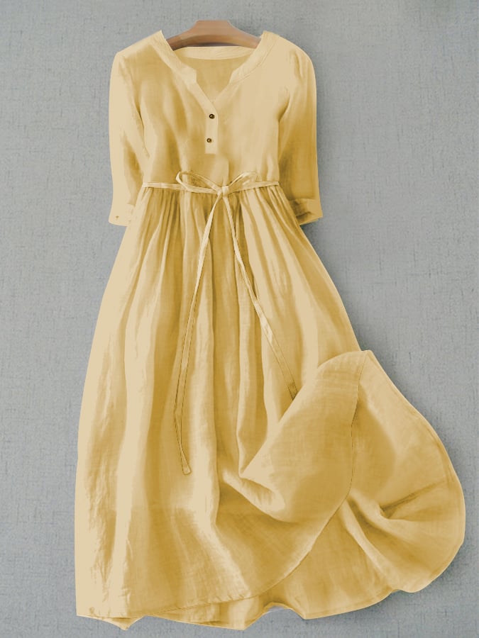 Lovevop Literary Simple Cotton Dress