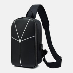 lovevop Men Nylon Casual Outdoor Sport Solid Color Chest Bag Crossbody Bag