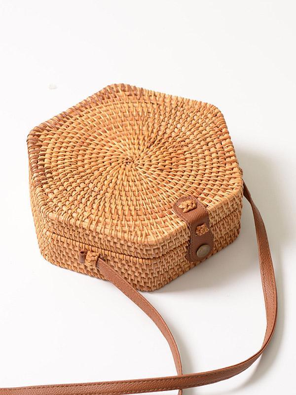 lovevop Hexagon Basket Style Bohemia Little Bag