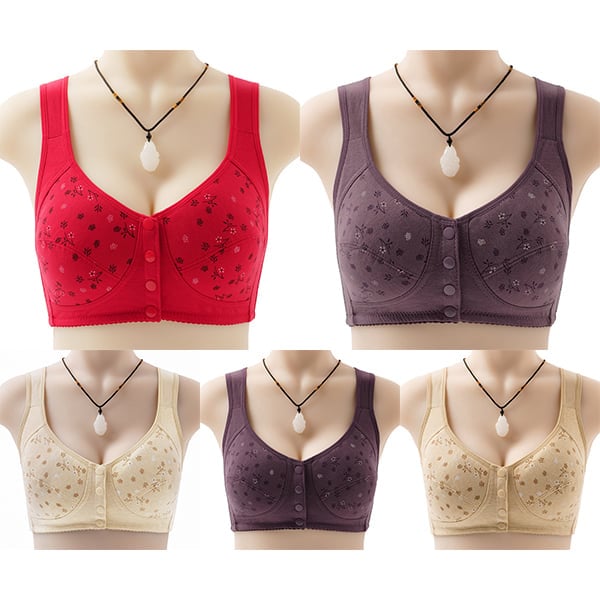 Comfortable bra with button placket in front