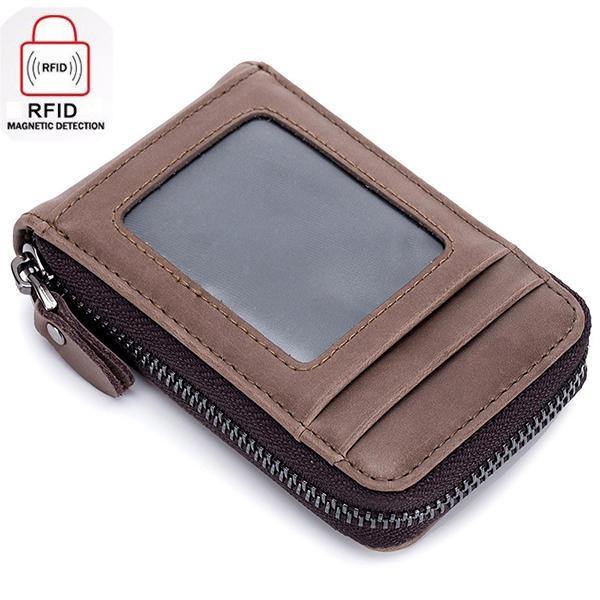 elvesmall RFID Blocking Wallet Men Women Cow Leather 12 Card Slots Card Holder Wallet