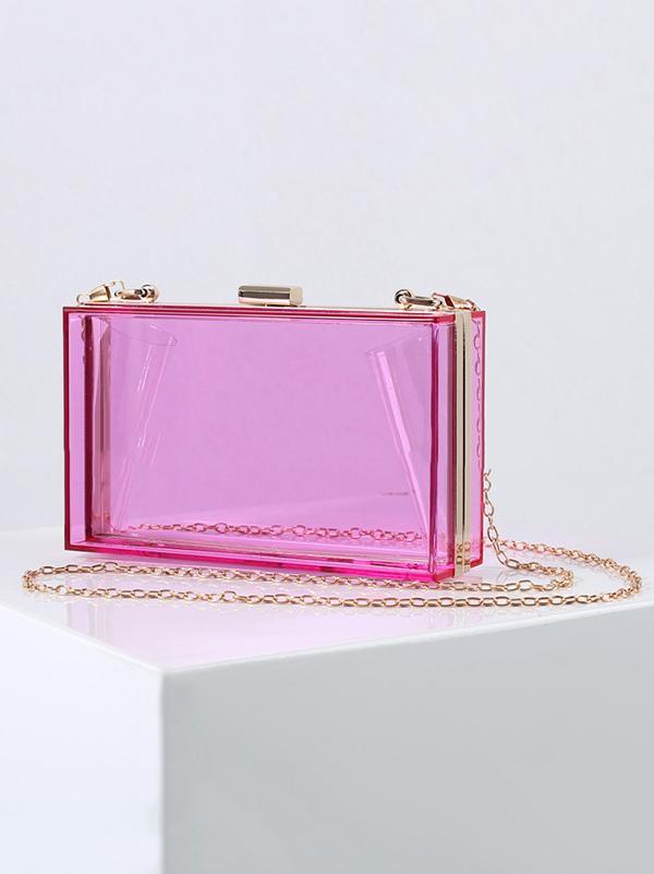 lovevop Transparent Acrylic Single Shoulder Chain Bag