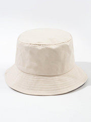 lovevop Solid Color Simple Sun Protection Fisherman Hat