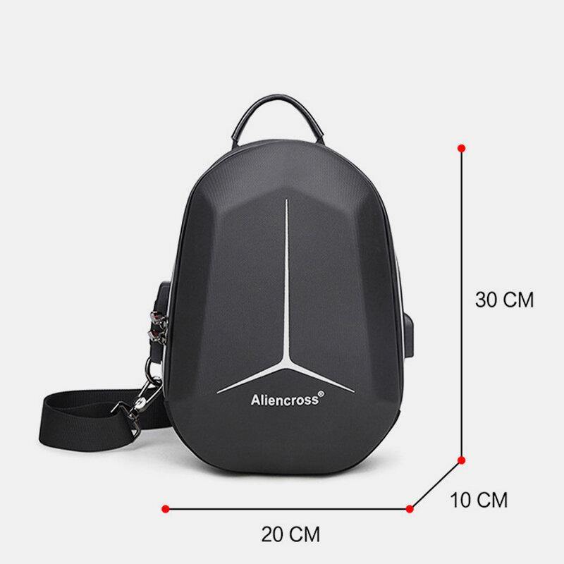 lovevop Men Large Capacity USB Charging Multi-Layers Waterproof Crossbody Bag Chest Bag Sling Bag