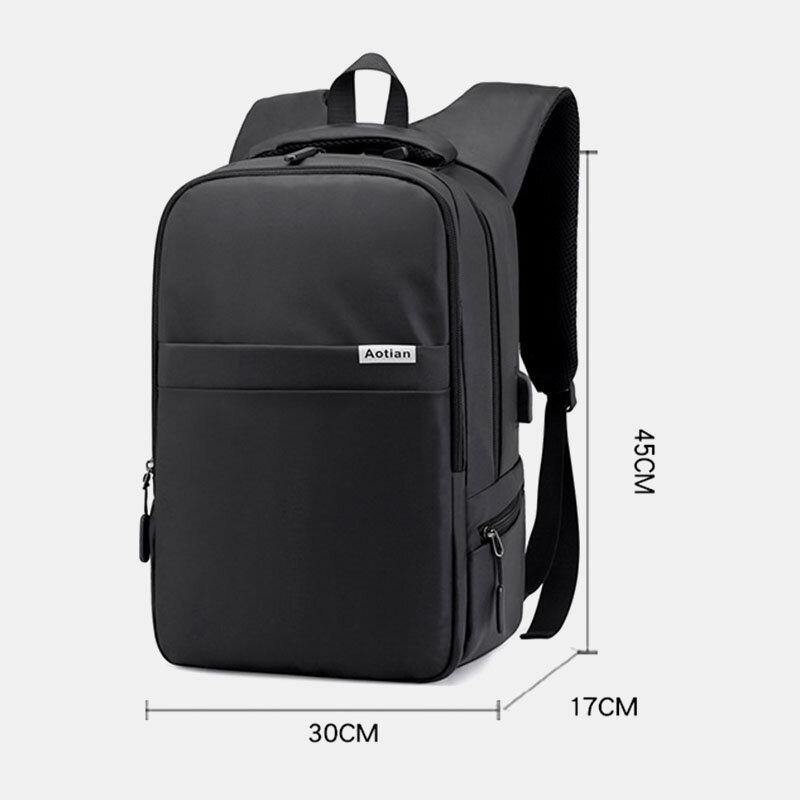 lovevop Men USB Charging Outdoor Nylon Travel Waterproof Large Capacity 13 Inch Laptop Bag Travel Bag Backpack