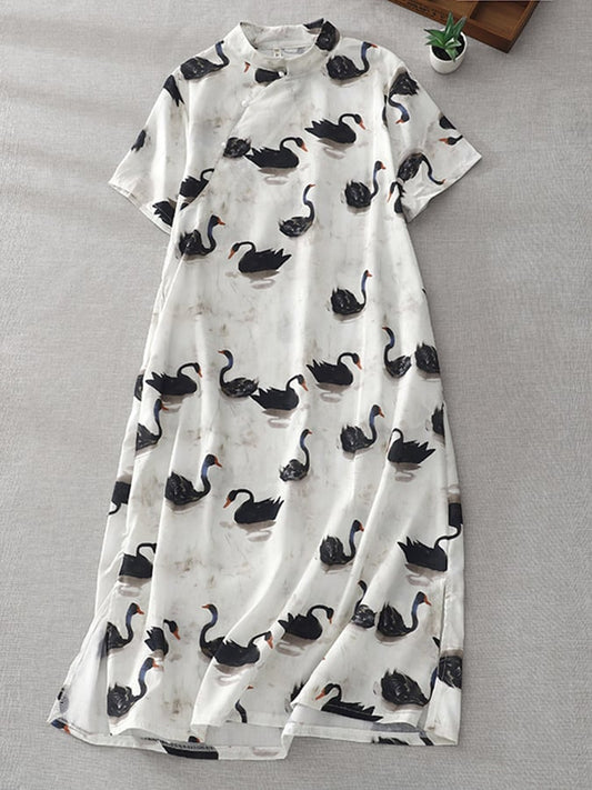 Lovevop Literary Swan Print Dress