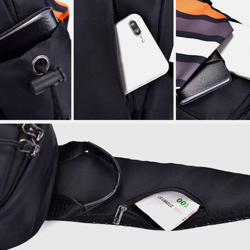 lovevop Men Oxford Cloth Casual Fashion Waterproof Outdoor Storage Chest Bag Crossbody Bag