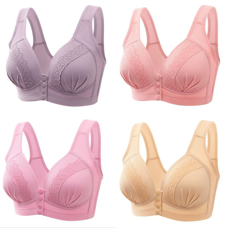 🔥BUY 1 GET 2 FREE(Please add 3 pcs to cart)-2023Front Button Breathable Skin-Friendly Cotton Bra