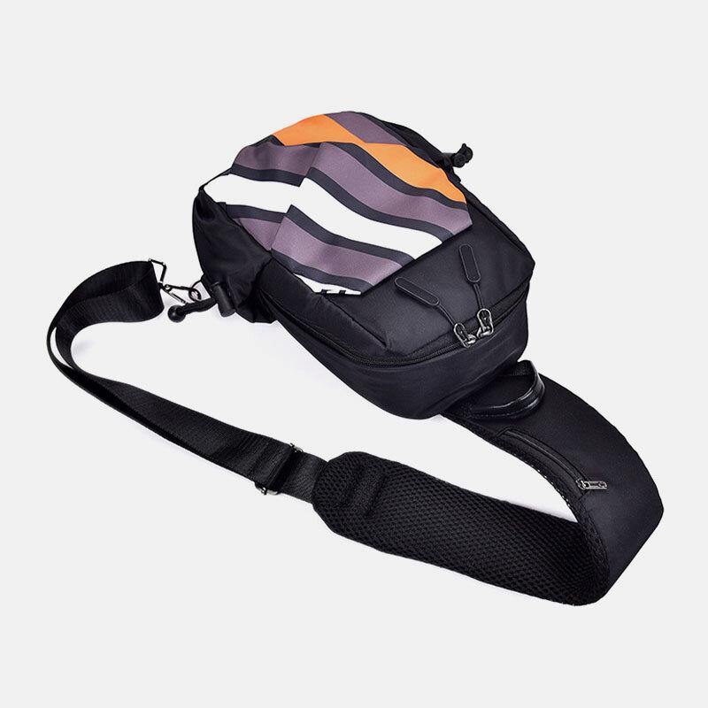 lovevop Men Oxford Cloth Casual Fashion Waterproof Outdoor Storage Chest Bag Crossbody Bag