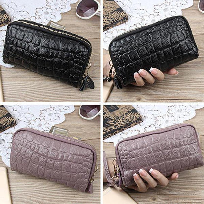 lovevop Women Stone Pattern Clutches Bags Double Zipper Long Wallet Card Holder 5.5'' Phone Purse