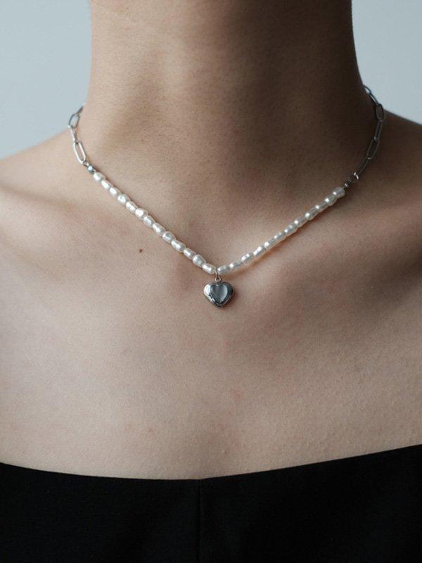 lovevop Vintage Heart Shape Beads Necklace