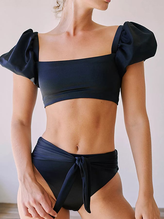 Elegant And Sexy Puff Sleeve Two-piece Swimsuit