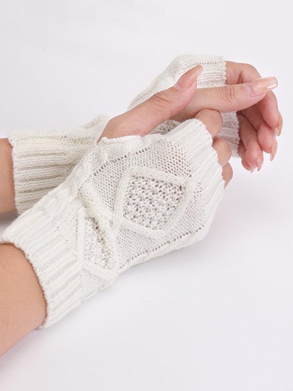 lovevop Simple 9 Colors Jacquard Knitting Gloves