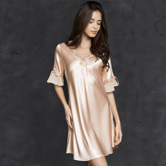 🎁Summer Hot Sale🎁Lace Nightclothes Ice Silk Short Sleeve