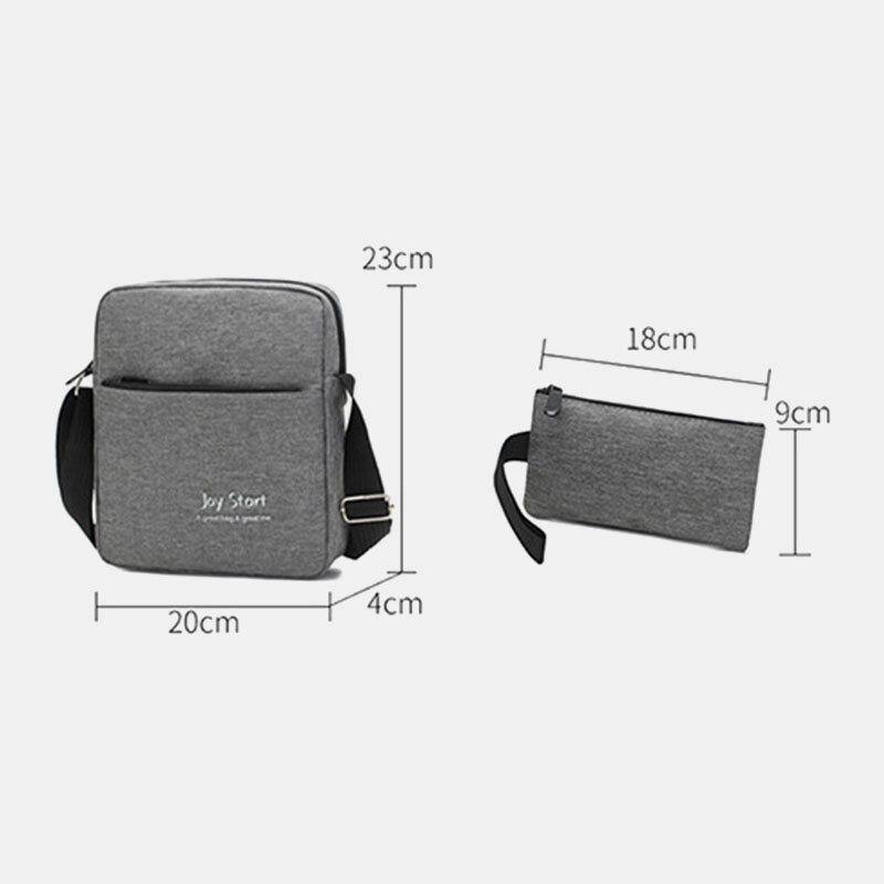 lovevop Men 3PCS Nylon USB Charging Wear-resistance Fashion Casual Laptop Bag Backpack Crossbody Bag Clutch Bag