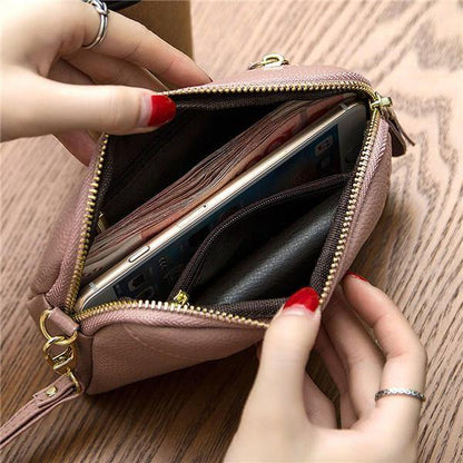 lovevop Women Genuine Cowhide 6.3 Inches Phone Clutch Wallet Keys Card Coin Holder 5 Colors