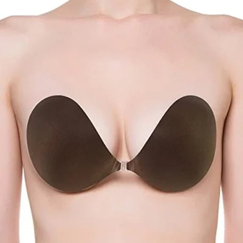 Self-adhesive invisible gathering of bras