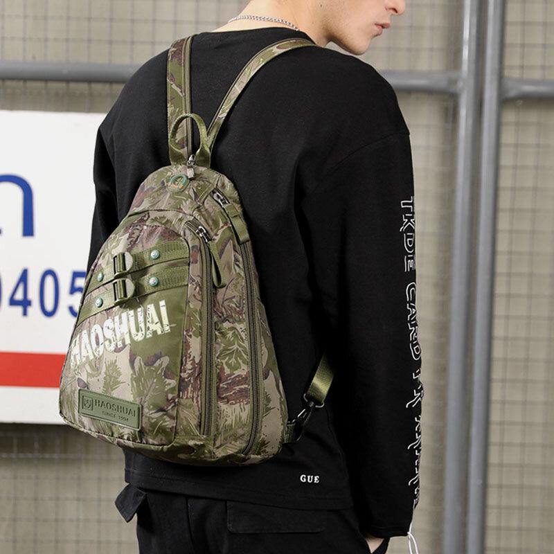 lovevop Men Camouflages Multifunction Large Capacity Waterproof Sport Chest Bag Shoulder Bag Crossbody Bag Backpack