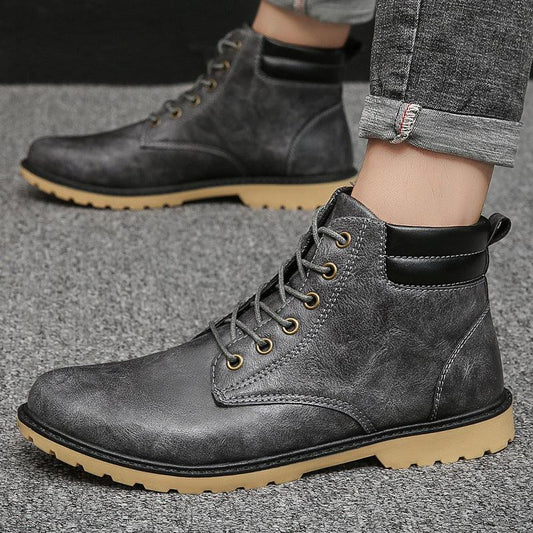 lovevop Outdoor High-top Two-cotton Tooling Leather Boots