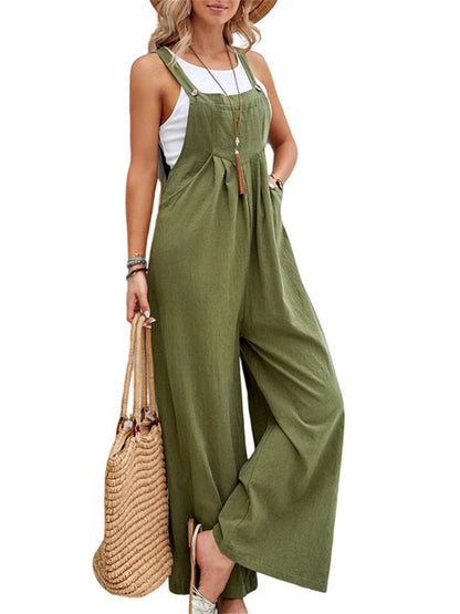 Wide Leg Overalls Straps Jumpsuit