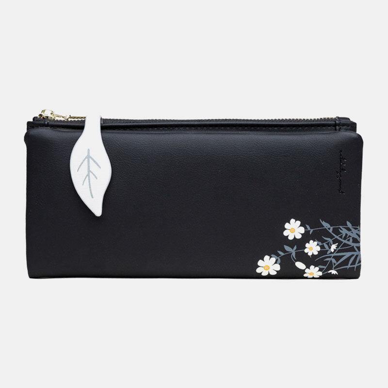 lovevop Women 13 Card Slots Bifold Flower Printed Long Wallet Clutches Bag