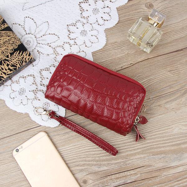 lovevop Women Stone Pattern Clutches Bags Double Zipper Long Wallet Card Holder 5.5'' Phone Purse