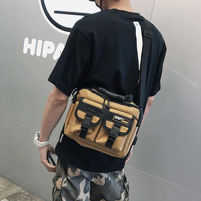 lovevop Men Canvas Large Capacity USB Charging Vintage Hippie Messenger Bag Crossbody Bag Shoulder Bag