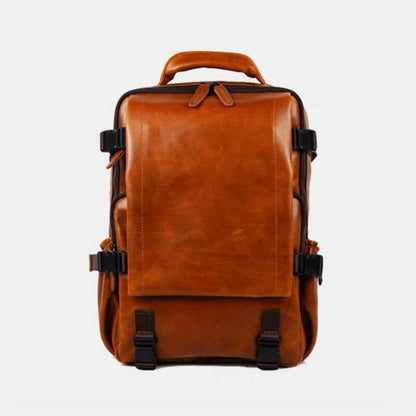 lovevop Men Faux Leather Large Capacity Casual Business Retro Fashion 13.3 Inch Laptop Bag Backpack