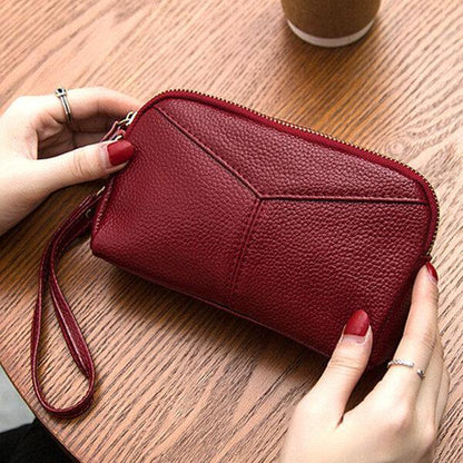 lovevop Women Genuine Cowhide 6.3 Inches Phone Clutch Wallet Keys Card Coin Holder 5 Colors