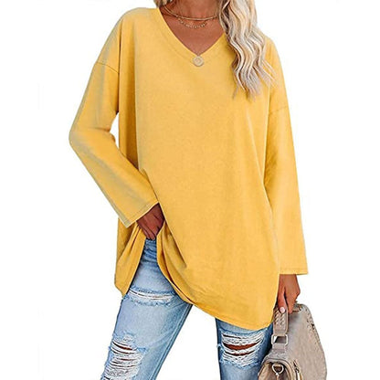 🔥Women's loose long sleeve fashion V-neck knit top🔥