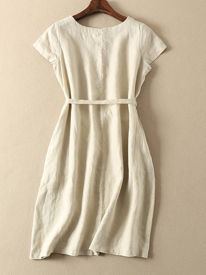 Literary And Retro Cotton Linen Dress