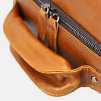 lovevop Men Faux Leather Large Capacity Casual Business Retro Fashion 13.3 Inch Laptop Bag Backpack