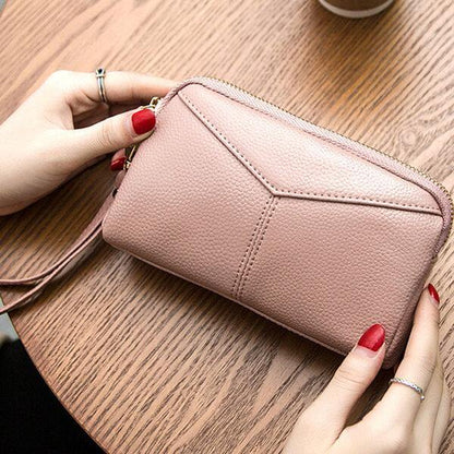 lovevop Women Genuine Cowhide 6.3 Inches Phone Clutch Wallet Keys Card Coin Holder 5 Colors