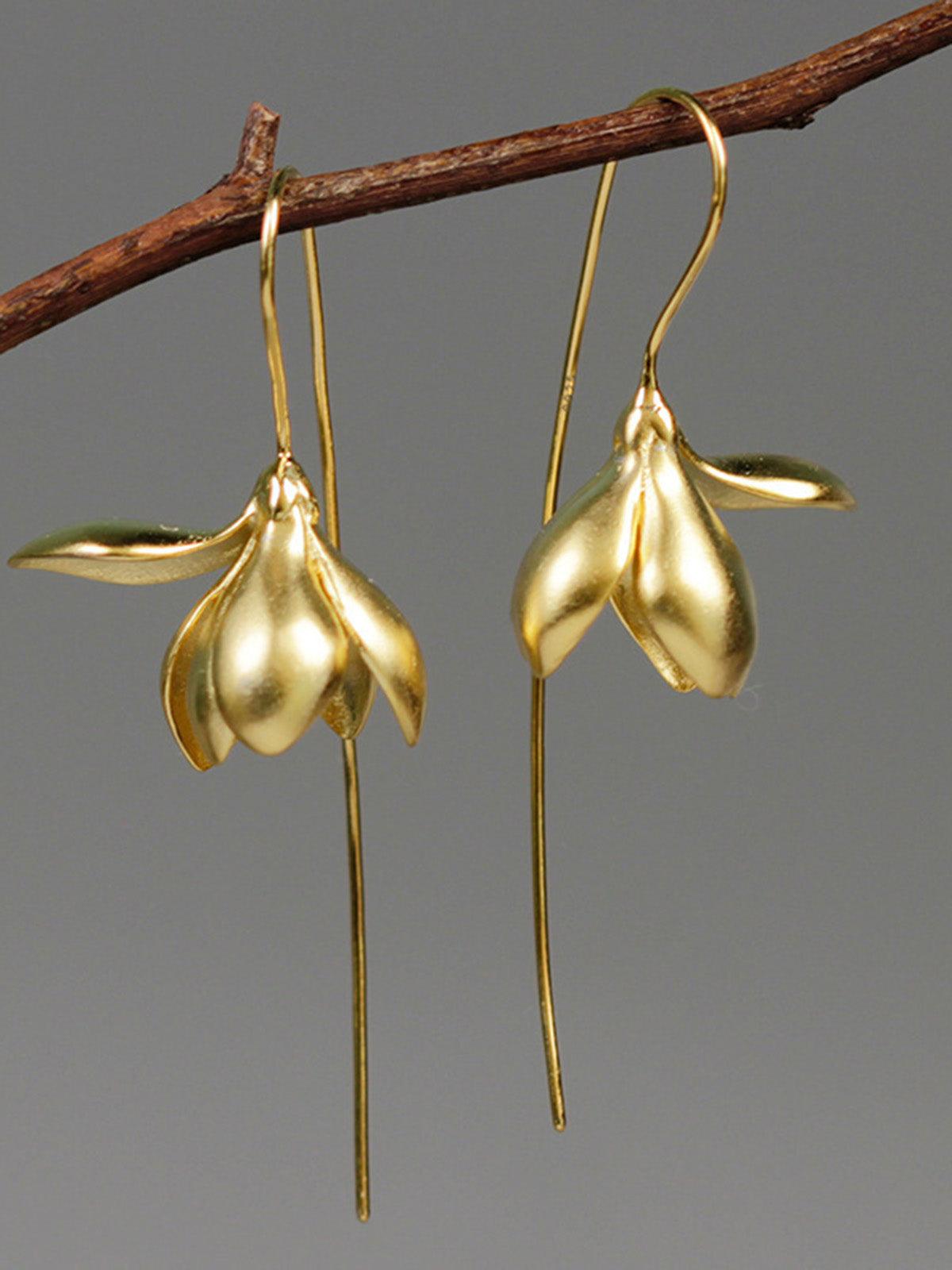 lovevop Magnolia Natural Flower Earrings