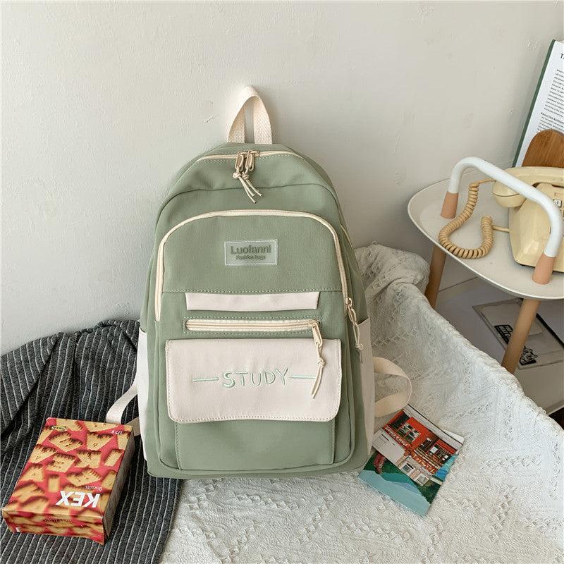 lovevop School Bag Female Junior High School Student Backpack Large Capacity Backpack