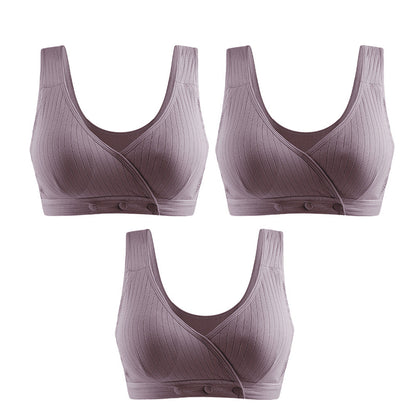 Pay 1 Get Three pack! Mom Pure Cotton Front Button Bra Sleep Nursing Bra