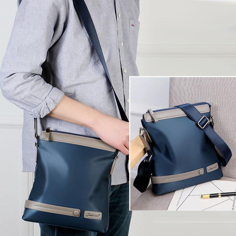 lovevop Men Oxford Waterproof Patchwork Business Crossbody Bag Shoulder Bag