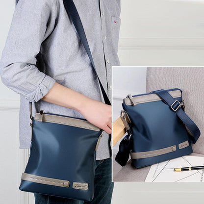 lovevop Men Oxford Waterproof Patchwork Business Crossbody Bag Shoulder Bag