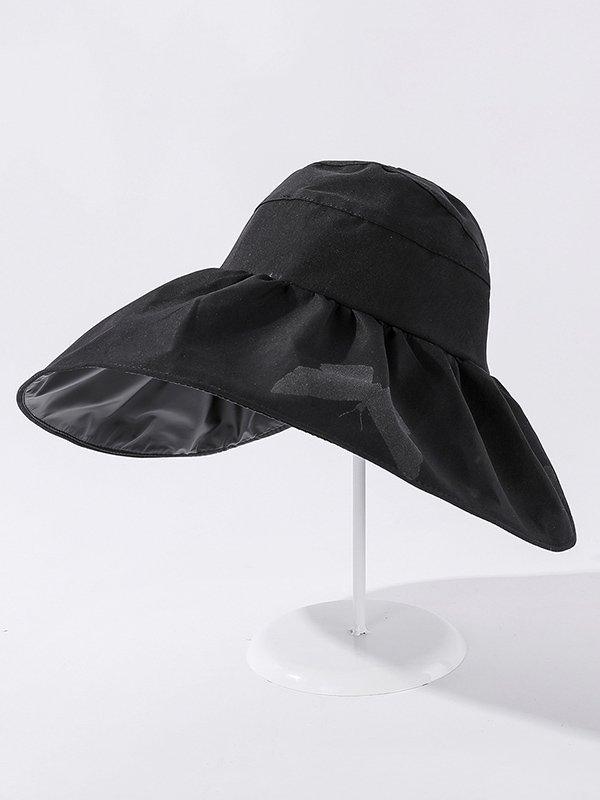 lovevop Casual Pringting Hole Sun-Protection Large Wide Brim Bucket Hat