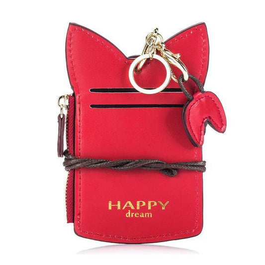 elvesmall Cute Cartoon Pure Color Card Holder Coin Purse For Women