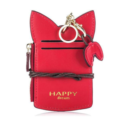 elvesmall Cute Cartoon Pure Color Card Holder Coin Purse For Women