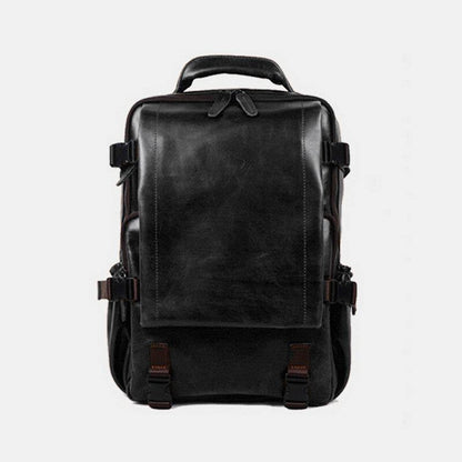 lovevop Men Faux Leather Large Capacity Casual Business Retro Fashion 13.3 Inch Laptop Bag Backpack