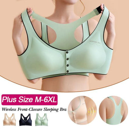 2022 New Arrival Plus Size Ice Silk Front Button Sleeping Yoga Bra