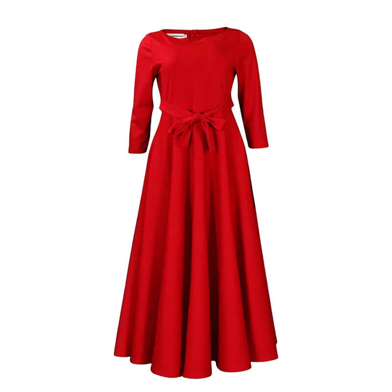 Tie Front 3/4 Length Sleeve Dress