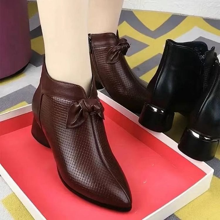 Women's Fashion Genuine Leather High Heel Shoes